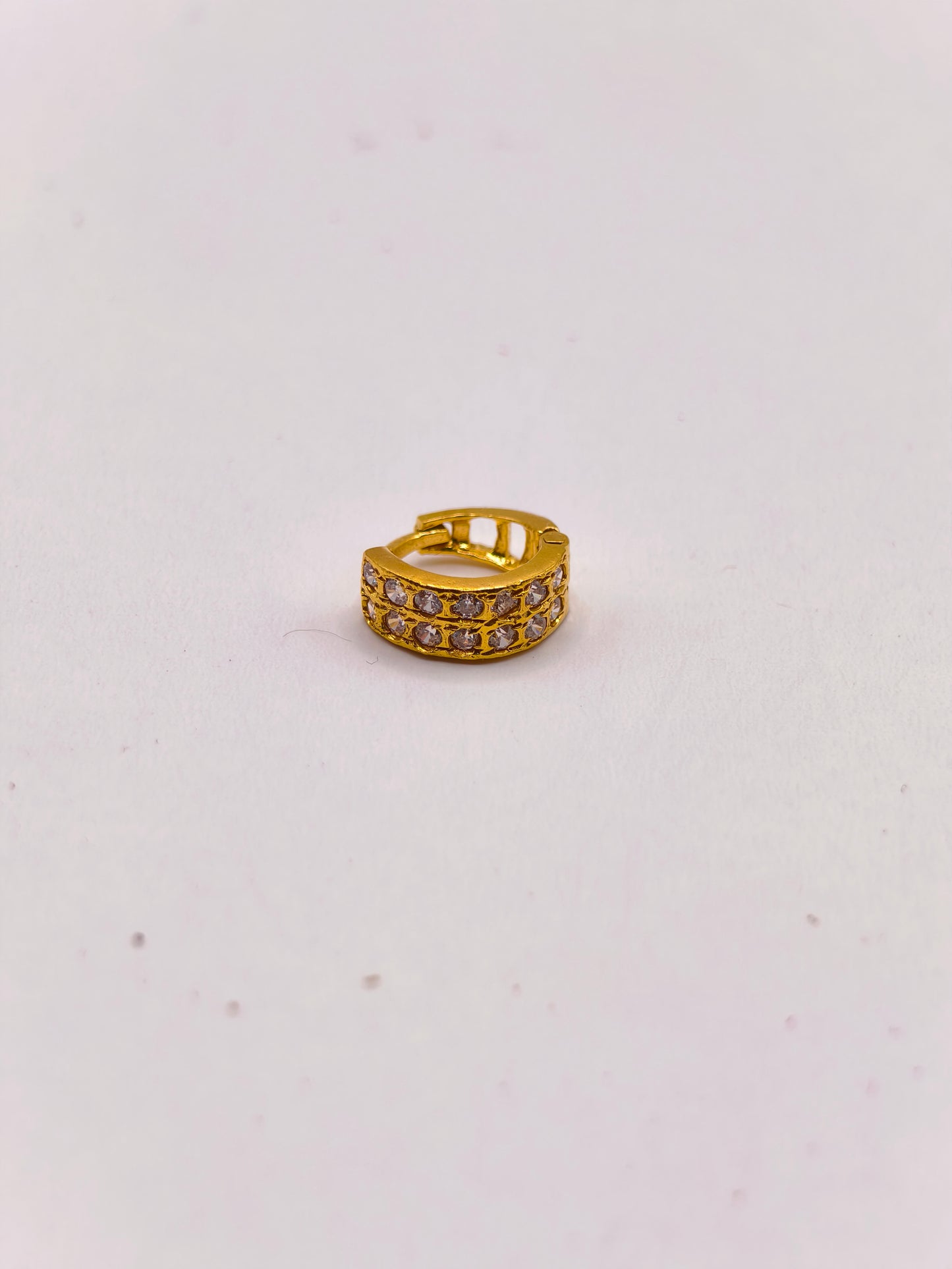 AVIRRA Gold Filled Double Row Crystal Hoop Nose Ring