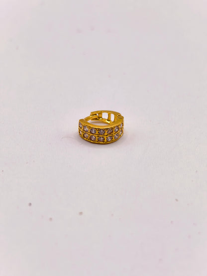 AVIRRA Gold Filled Double Row Crystal Hoop Nose Ring