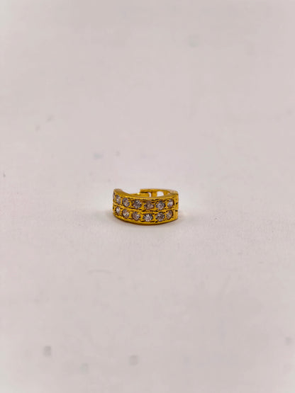 AVIRRA Gold Filled Double Row Crystal Hoop Nose Ring