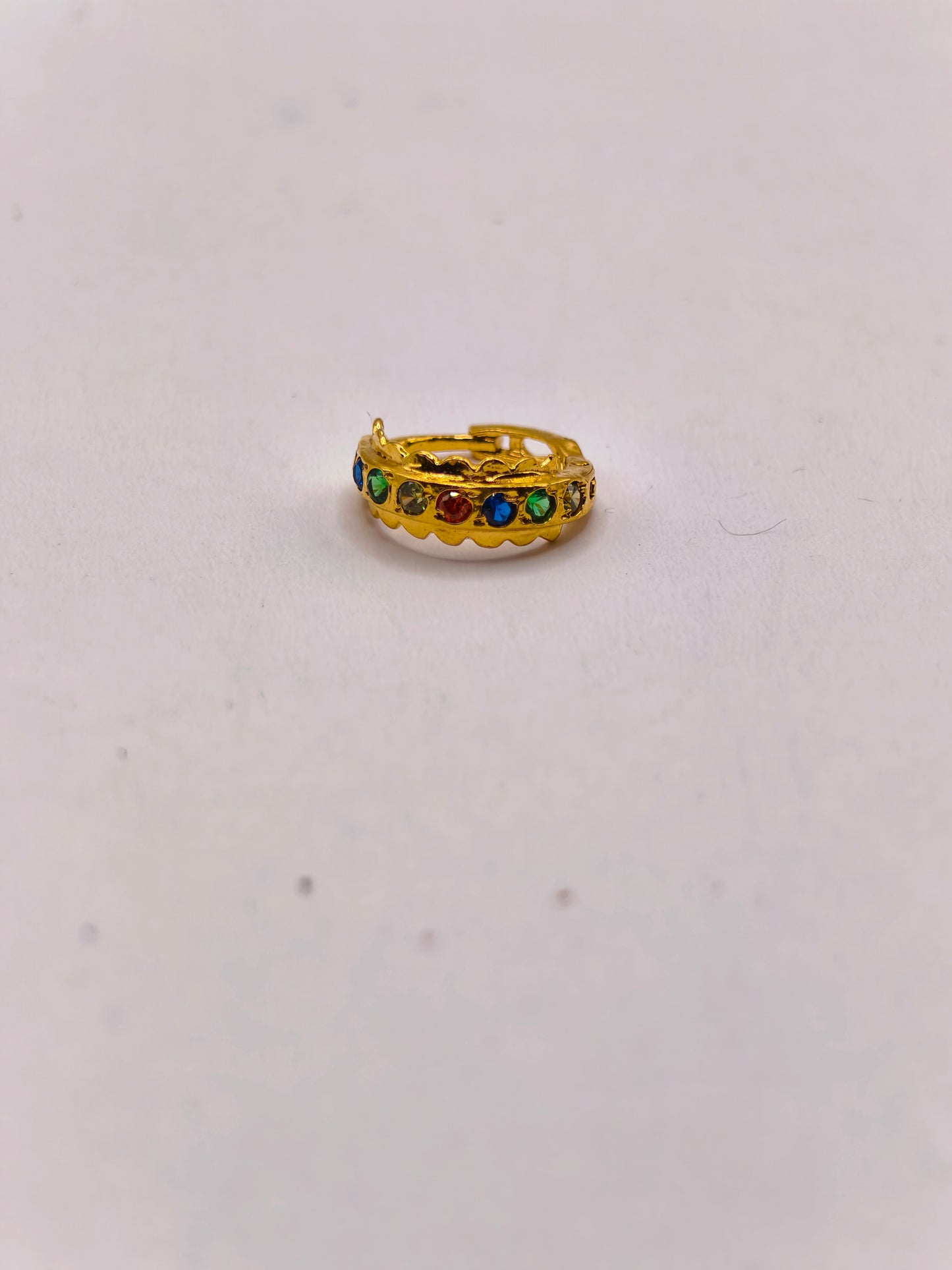 AVIRRA Gold Filled Multi-Color Crystal Hoop Nose Ring