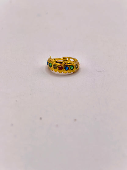 AVIRRA Gold Filled Multi-Color Crystal Hoop Nose Ring