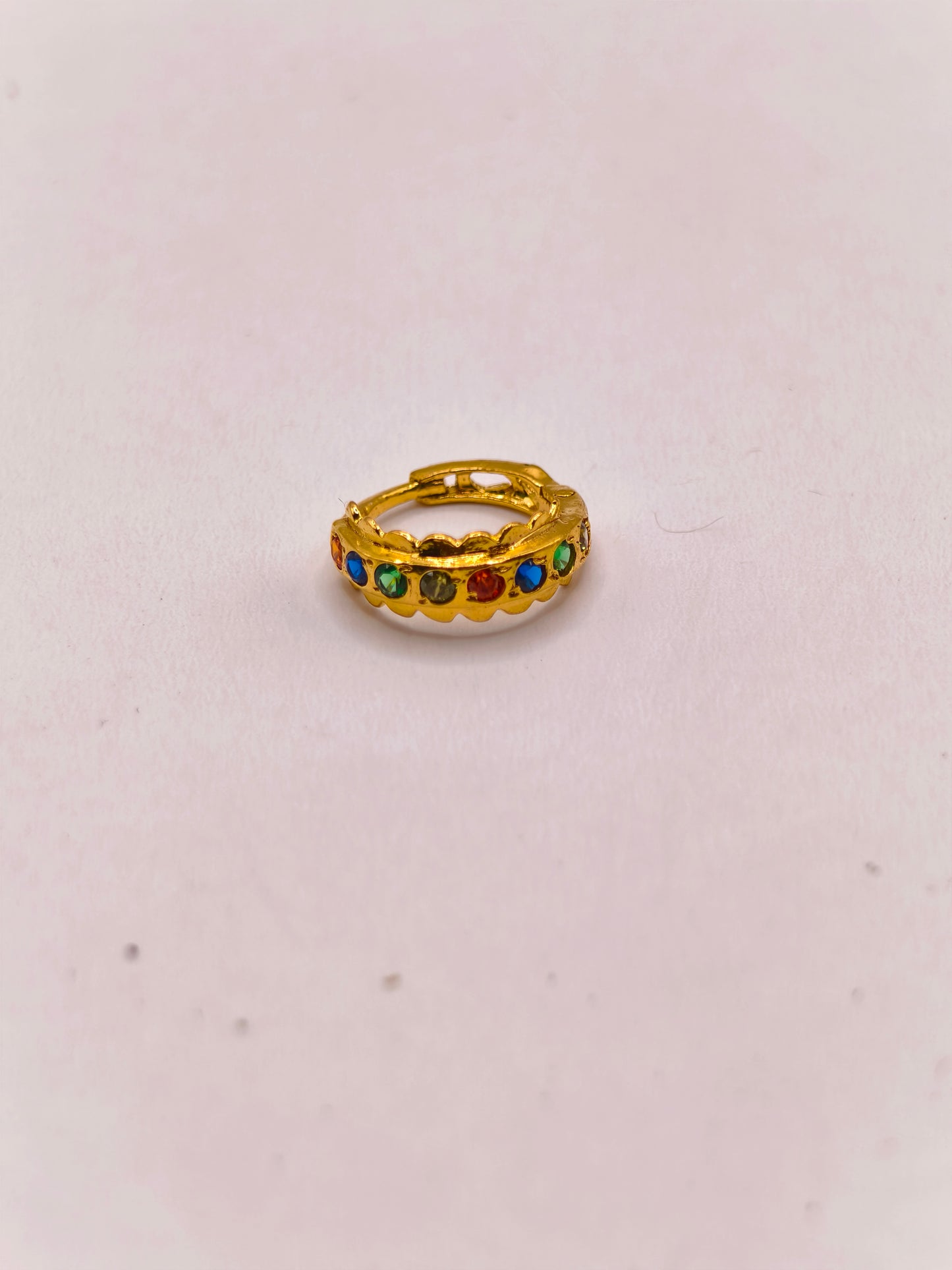 AVIRRA Gold Filled Multi-Color Crystal Hoop Nose Ring