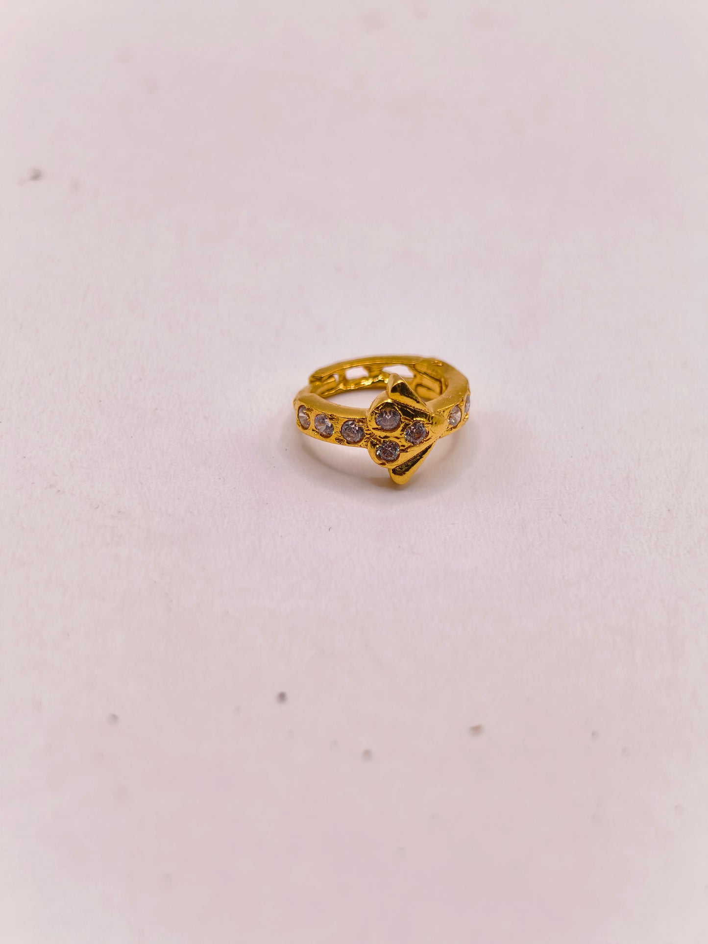 AVIRRA Gold Filled Crystal Star Hoop Nose Ring