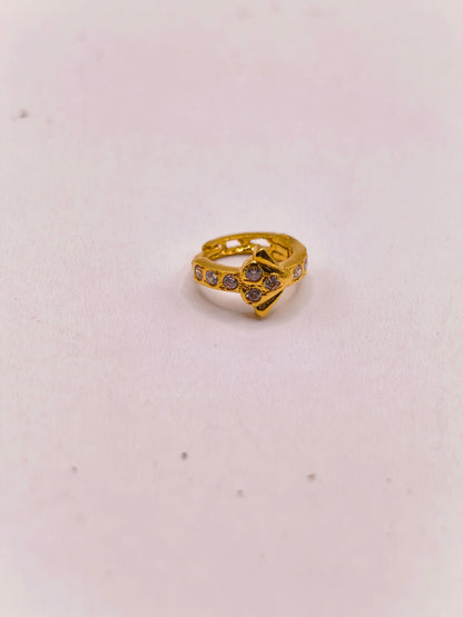 AVIRRA Gold Filled Crystal Star Hoop Nose Ring
