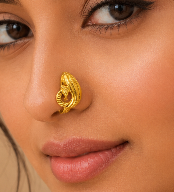 AVIRRA Gold Filled Royal Peacock Hoop Nose Ring