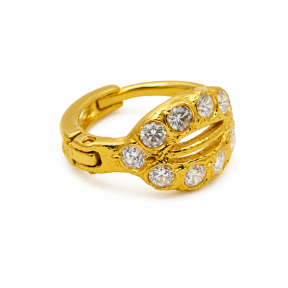 AVIRRA Gold Filled Double Row Crystal Hoop Nose Ring