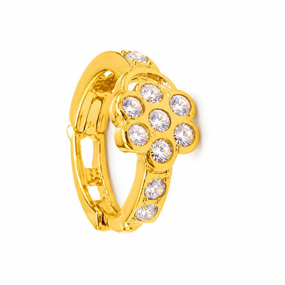 AVIRRA Gold Filled Floral Crystal Hoop Nose Ring