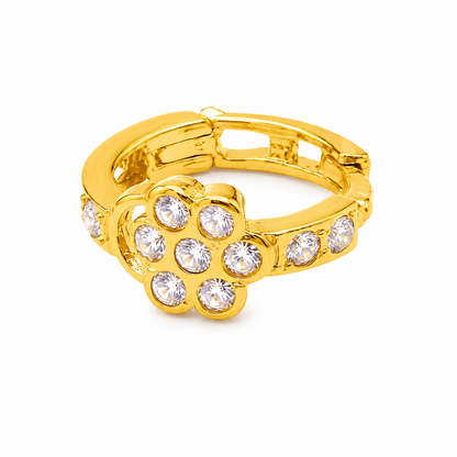AVIRRA Gold Filled Floral Crystal Hoop Nose Ring
