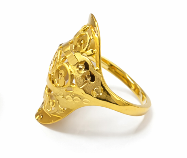 Elegant Gold Filled Ring with a Unique Sculpted Design