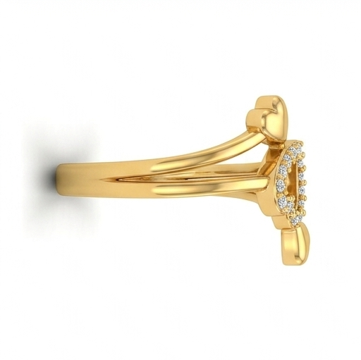 Elegant Gold Triple Heart Ring with Sparkling Stones for Women