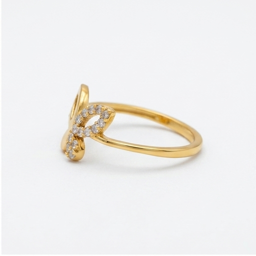 Elegant Gold Butterfly Ring with Sparkling Stones for Women