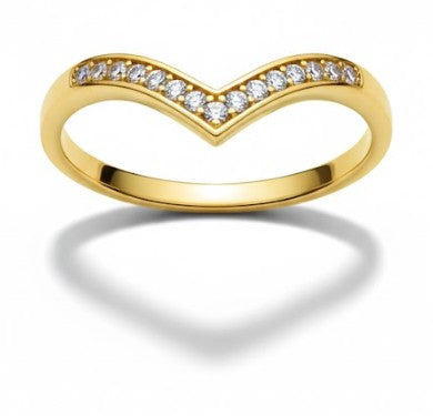 Minimalist V-Shaped Gold Filled Ring