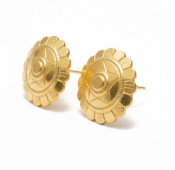 Floral Sunburst Gold Filled Stud Earrings
