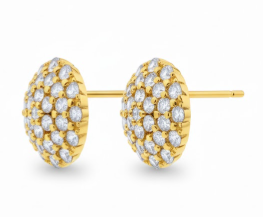Sparkling CZ Dome Gold Filled Stud Earrings