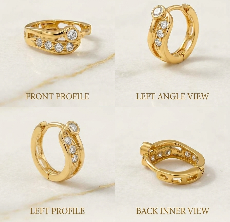 AVIRRA Gold Filled Elegant CZ Floral Nose Ring