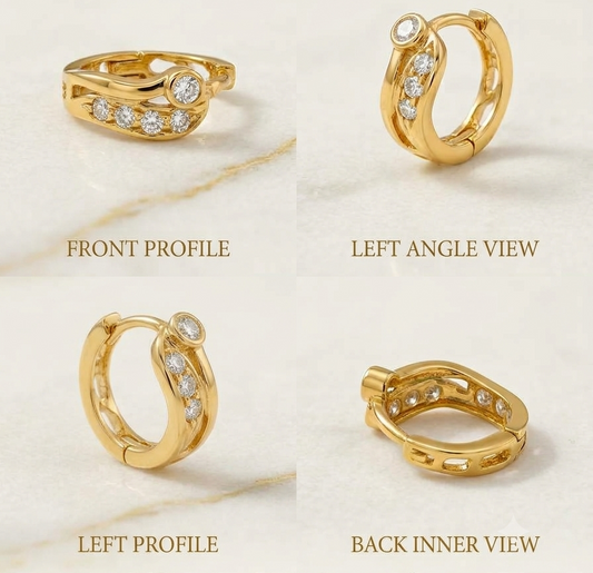 AVIRRA Gold Filled Elegant CZ Floral Nose Ring