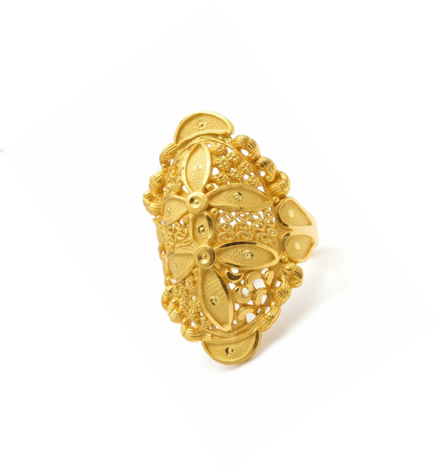 Intricately Designed Gold Filled Floral Ring
