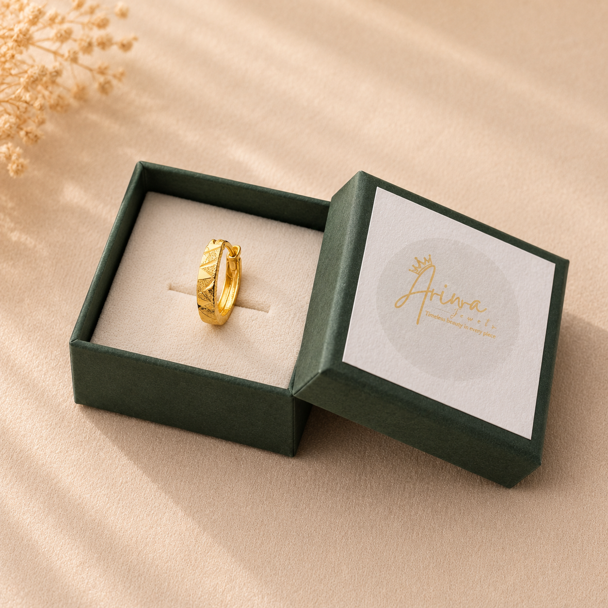 AVIRRA Gold Filled Textured Hoop Earrings