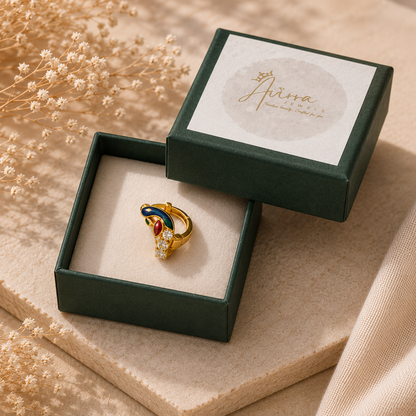 AVIRRA Gold Filled Peacock Crystal Hoop Nose Ring