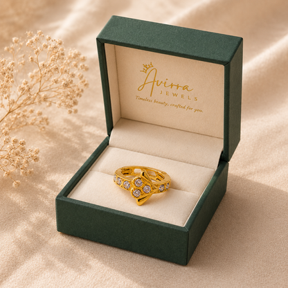 AVIRRA Gold Filled Crystal Star Hoop Nose Ring