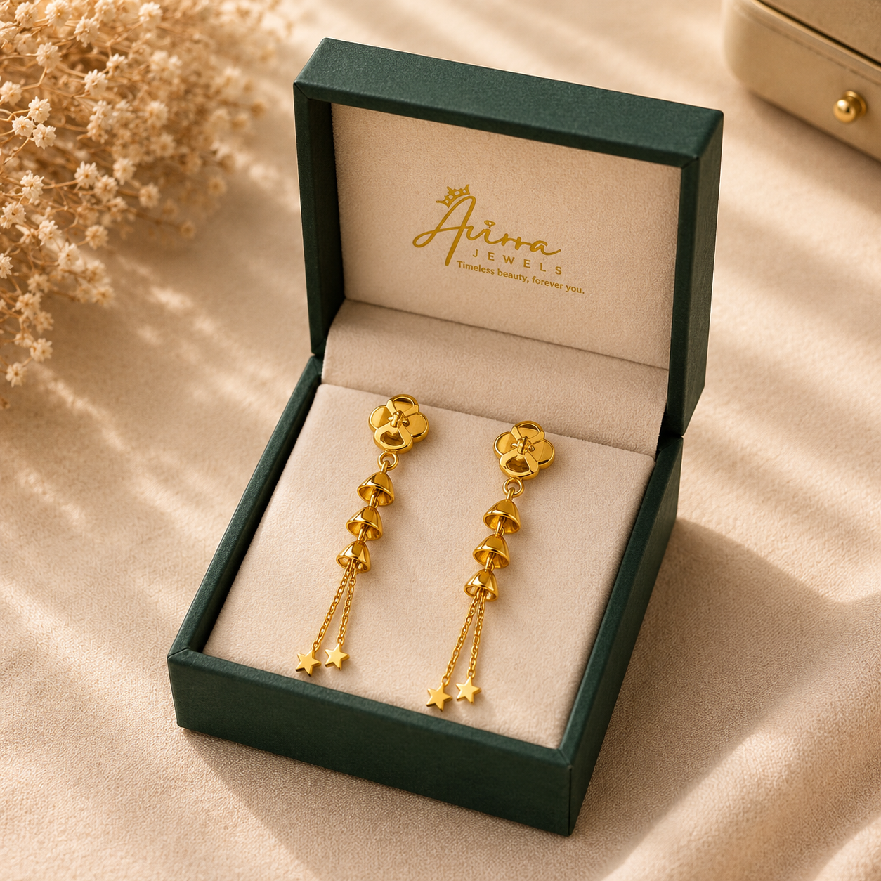 AVIRRA Gold Filled Floral Cascade Tassel Earrings