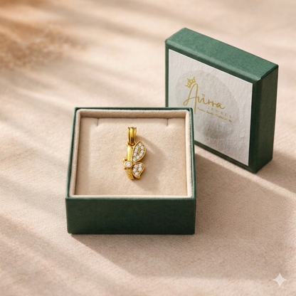 Elegant Gold Butterfly Pendant with Sparkling Stone Detailing