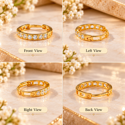 AVIRRA Gold Filled Crystal Row Hoop Nose Ring