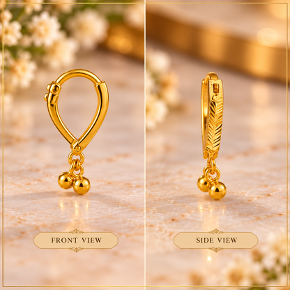 AVIRRA Gold Filled Double Ball Hoop Nose Ring