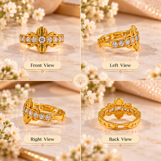 AVIRRA Gold Filled Crystal Floral Hoop Nose Ring