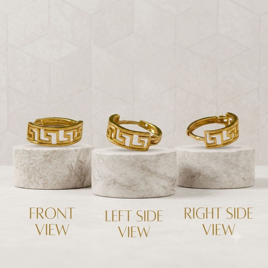 AVIRRA Gold Filled Greek Key Geometric Nose Ring