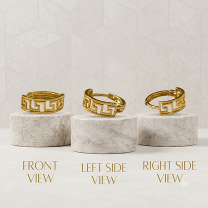 AVIRRA Gold Filled Greek Key Geometric Nose Ring