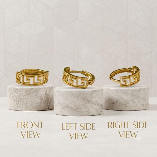 AVIRRA Gold Filled Greek Key Geometric Nose Ring