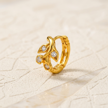 AVIRRA Gold Filled Leaf CZ Nose Ring