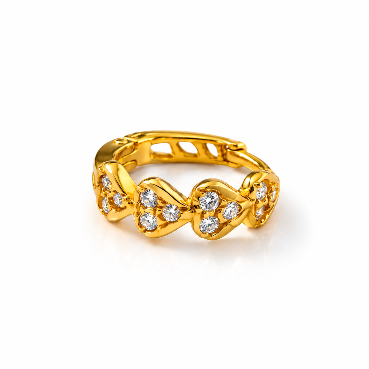 AVIRRA Gold Filled Leaf Cluster CZ Nose Ring