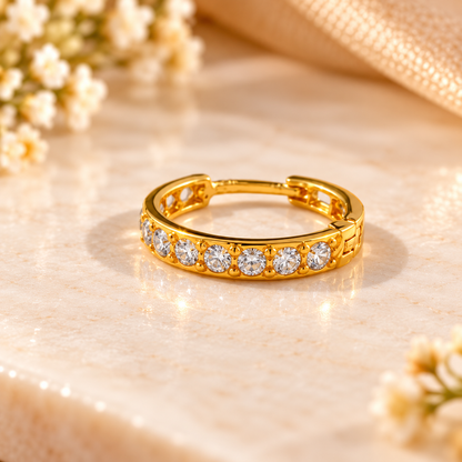 AVIRRA Gold Filled Crystal Row Hoop Nose Ring