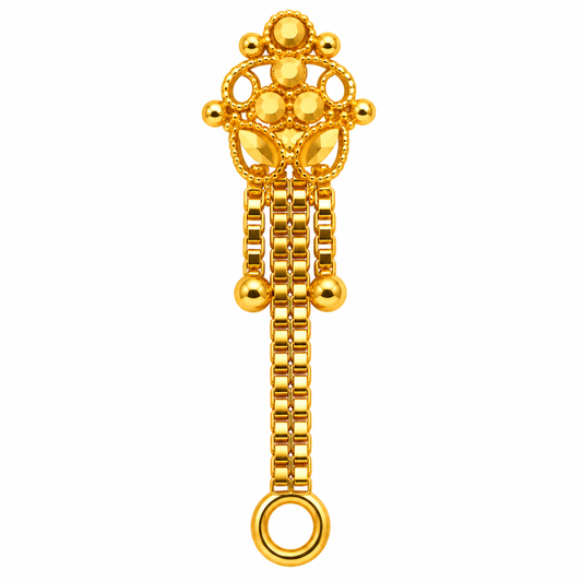 AVIRRA Floral Triple Chain Gold Filled Nose Pin