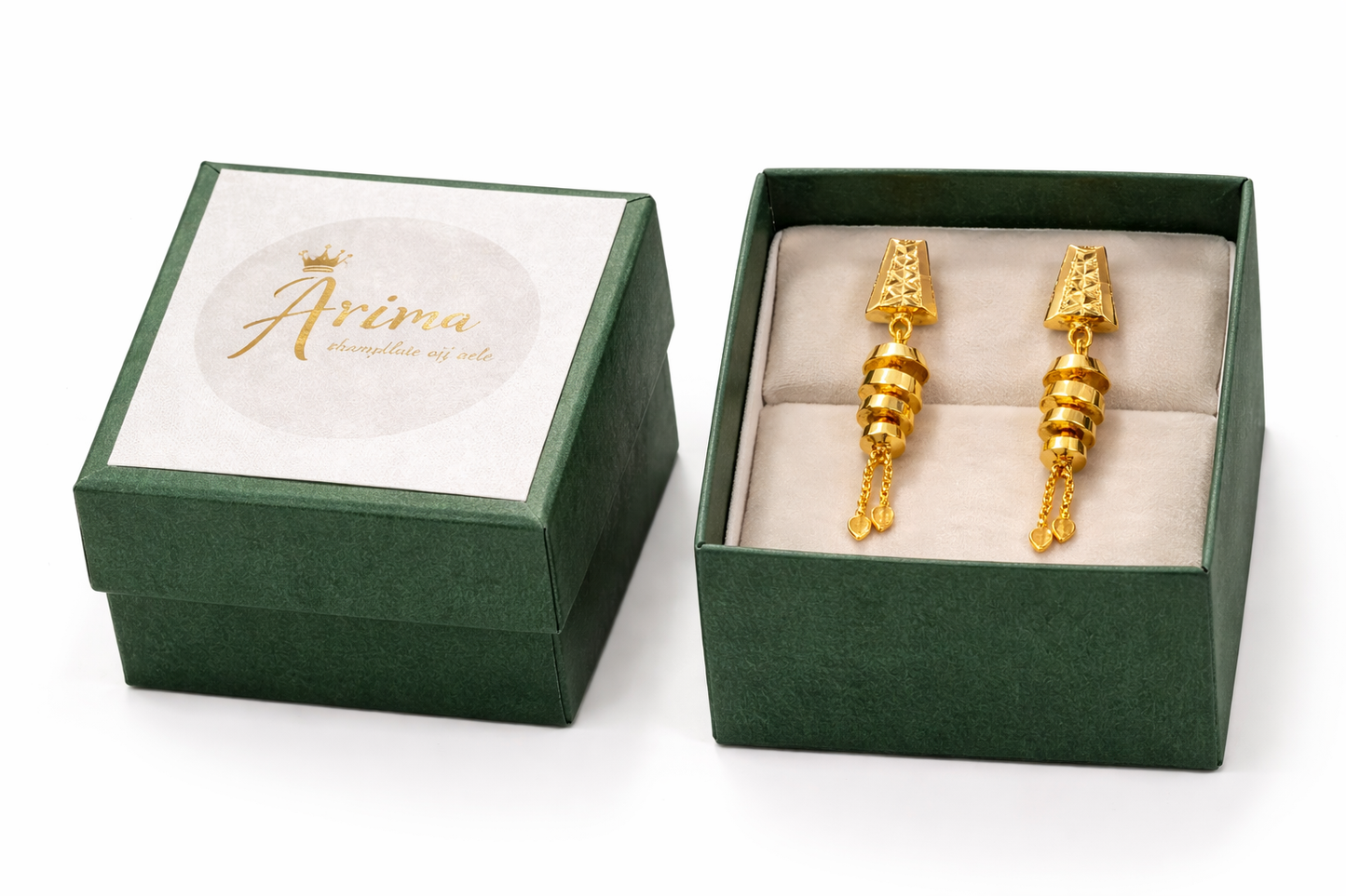 Gold-Filled Designer Drop Earrings with Chain Danglers