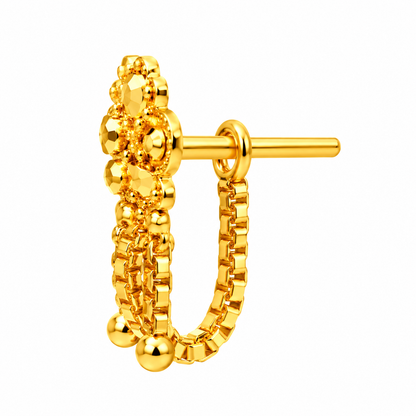 AVIRRA Floral Triple Chain Gold Filled Nose Pin