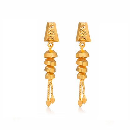 Gold-Filled Designer Drop Earrings with Chain Danglers