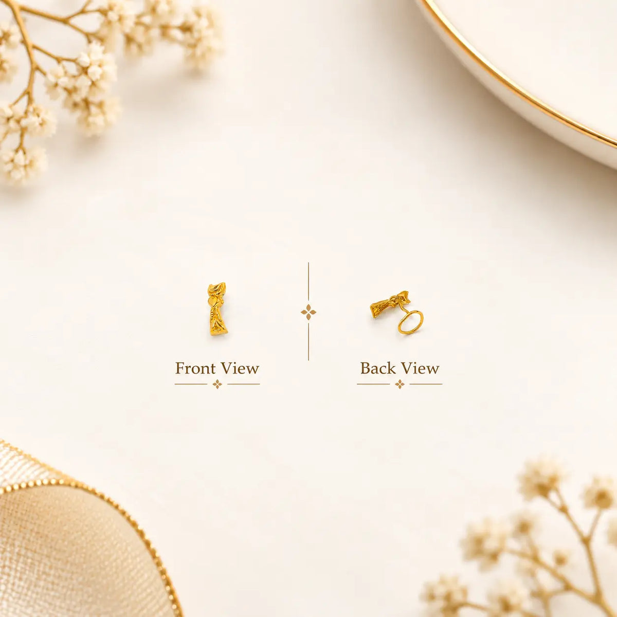 AVIRRA Gold Filled Decorative Nose Pin Backing