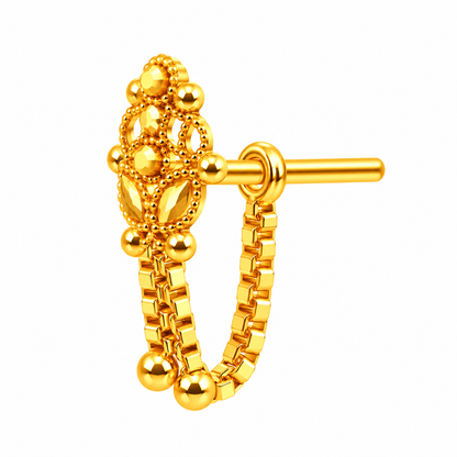 AVIRRA Floral Triple Chain Gold Filled Nose Pin