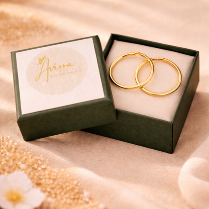Gold-Filled Textured Hoop Earrings for Women