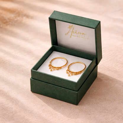 Gold-Filled Traditional Hoop Earrings with Bead Danglers