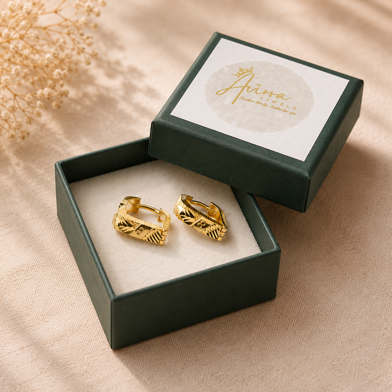 AVIRRA Gold Filled Geometric Heart Hoop Earrings