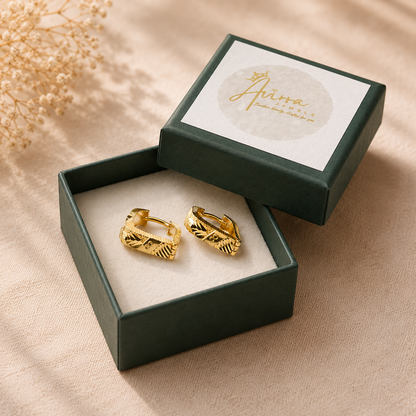 AVIRRA Gold Filled Geometric Heart Hoop Earrings
