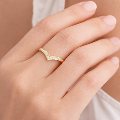 Minimalist V-Shaped Gold Filled Ring