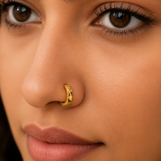 AVIRRA Gold Filled Faceted Hoop Nose Ring