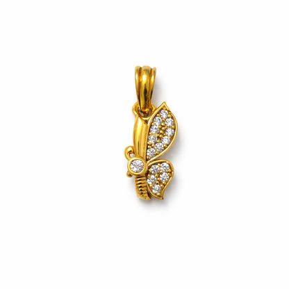 Elegant Gold Butterfly Pendant with Sparkling Stone Detailing