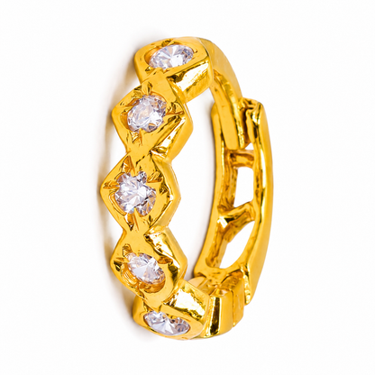 AVIRRA Gold Filled Crystal Heart Pattern Hoop Nose Ring
