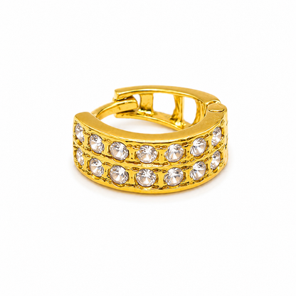 AVIRRA Gold Filled Double Row Crystal Hoop Nose Ring